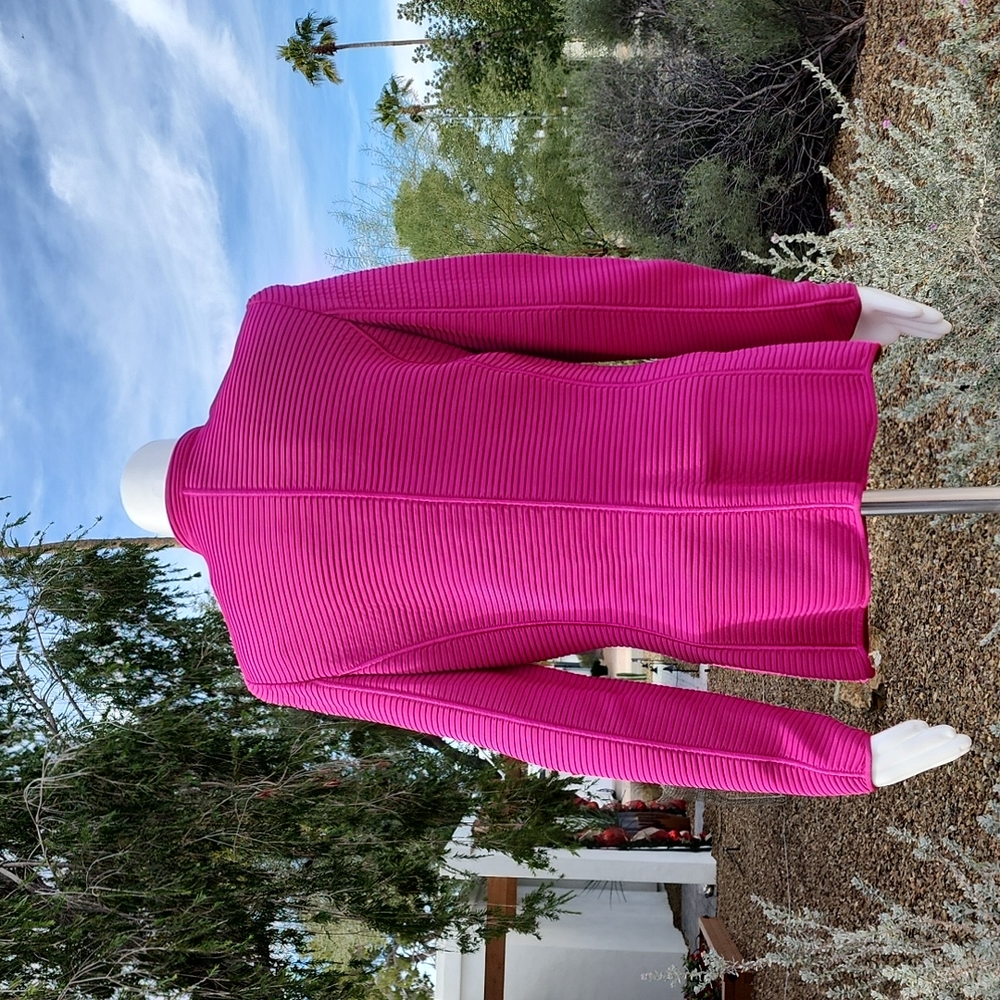 GIORGIO ARMANI Fuchsia Wool Blazer 46 Minimalist Cadet Jacket 90s Italy VINTAGE - Picture 6 of 16